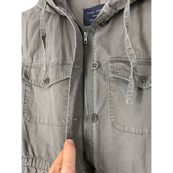 Womens Love Tree Size S Military Jacket Hood Drawstring Full Zip 5128 Pockets - Picture 3 of 7